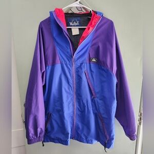 Vintage WOOLRICH Colorblock Windbreaker Jacket Full Zip Men's Medium